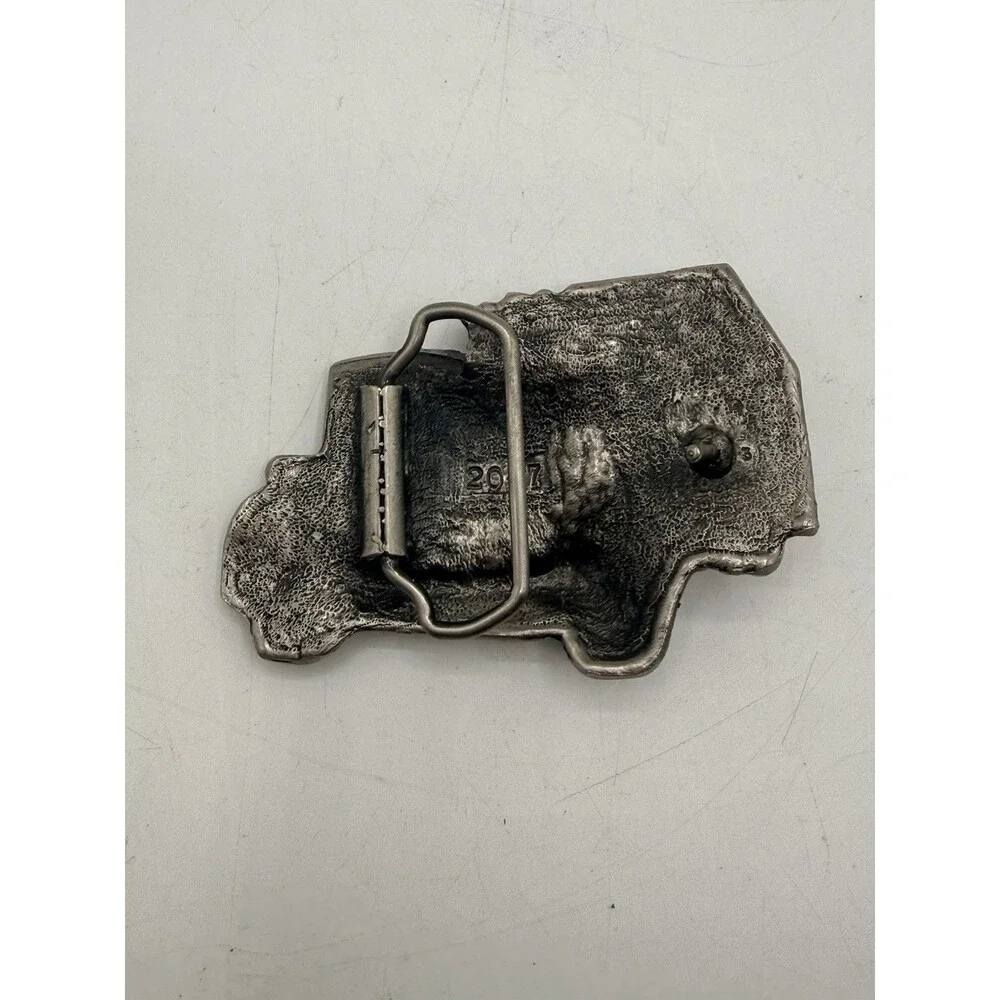 Vintage Metal 18 Wheeler Big Rig Tractor Trailer Dump Truck Belt Buckle # 2047
